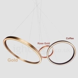 Wi-Fi Smart Dimmable Aur Rose Gold Modern Contemporan 3 inele Lumină suspendată din aliaj de aluminiu cu abajur acrilic