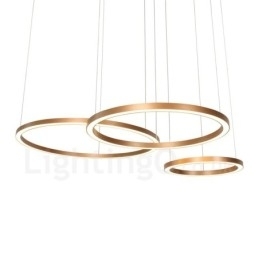 Wi-Fi Smart Dimmable Aur Rose Gold Modern Contemporan 3 inele Lumină suspendată din aliaj de aluminiu cu abajur acrilic