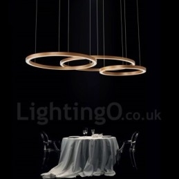 Wi-Fi Smart Dimmable Aur Rose Gold Modern Contemporan 3 inele Lumină suspendată din aliaj de aluminiu cu abajur acrilic