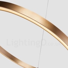 Wi-Fi Smart Dimmable Aur Rose Gold Modern Contemporan 3 inele Lumină suspendată din aliaj de aluminiu cu abajur acrilic