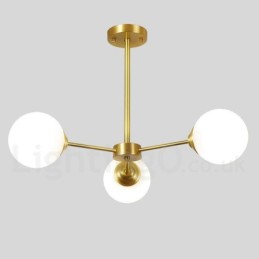 Candelabru cu fasole din alamă pură, cu 3 lumini, molecule de metal moderne