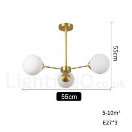 Candelabru cu fasole din alamă pură, cu 3 lumini, molecule de metal moderne