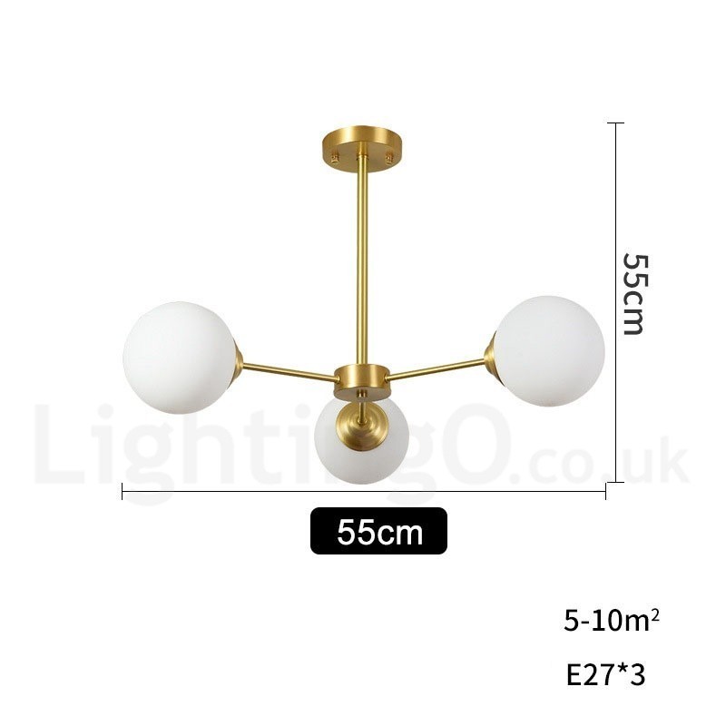 Candelabru cu fasole din alamă pură, cu 3 lumini, molecule de metal moderne