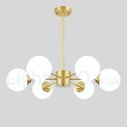 Candelabru cu fasole din alamă pură, cu 6 lumini, molecule de metal moderne