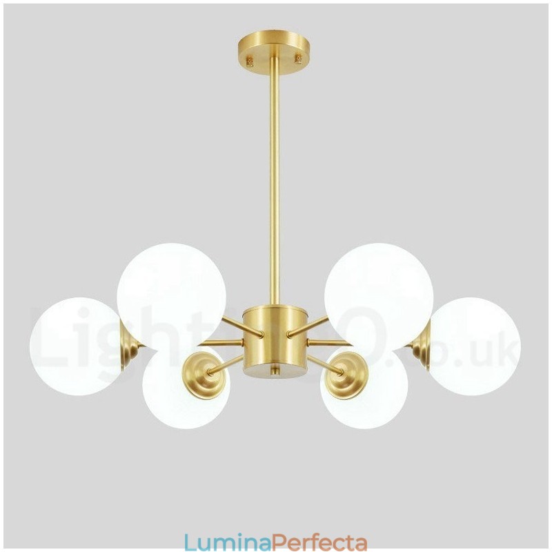 Candelabru cu fasole din alamă pură, cu 6 lumini, molecule de metal moderne