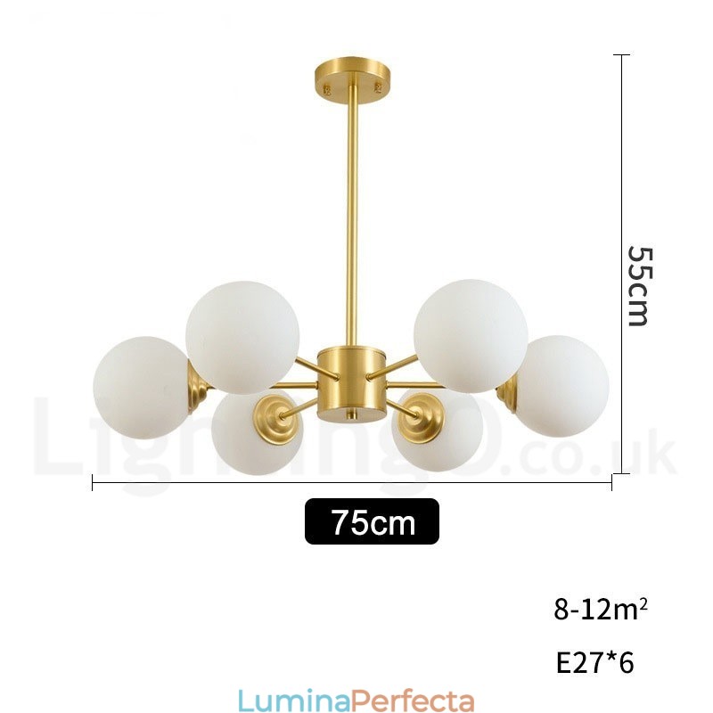 Candelabru cu fasole din alamă pură, cu 6 lumini, molecule de metal moderne