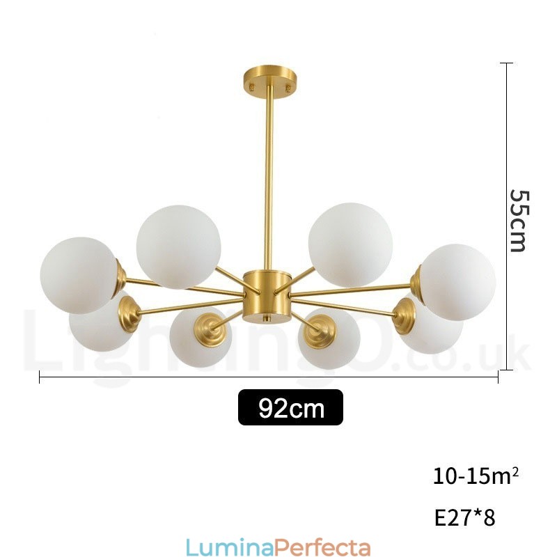 Candelabru cu fasole din alamă pură, cu 8 lumini, molecule de metal moderne