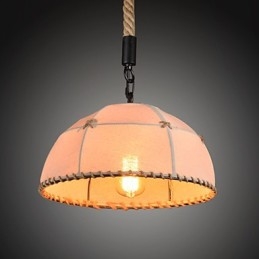 Lampă de candelabru de curte din funie de cânepă, realizată manual retro, în stil rural industrial