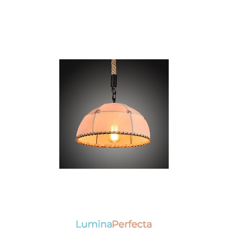 Lampă de candelabru de curte din funie de cânepă, realizată manual retro, în stil rural industrial