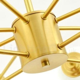 Candelabru cu 12 lumini (8 + 4 lumini) pe două niveluri, alamă pură din nordul Europei, candelabru modern cu molecule de metal.