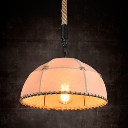 Lampă de candelabru de curte din funie de cânepă, realizată manual retro, în stil rural industrial