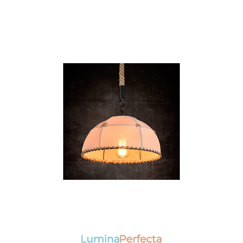 Lampă de candelabru de curte din funie de cânepă, realizată manual retro, în stil rural industrial