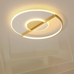 Plafoniere aurii, ultra subțiri, moderne, contemporane, în stil nordic, cu montare încasată, cu telecomandă, pot fi folosite și ca lampă de perete