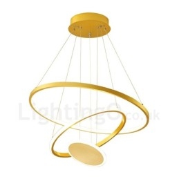 Lampă suspendată cu trei inele, design modern, cu trei cercuri, cu telecomandă