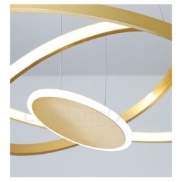 Lampă suspendată cu trei inele, design modern, cu trei cercuri, cu telecomandă