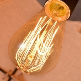 Lampă de candelabru de curte din funie de cânepă, realizată manual retro, în stil rural industrial