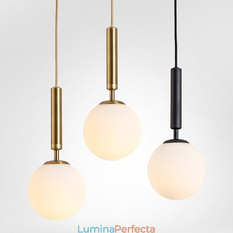 Lampă suspendată modernă și contemporană cu abajur din sticlă