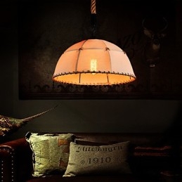 Lampă de candelabru de curte din funie de cânepă, realizată manual retro, în stil rural industrial