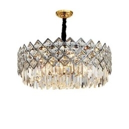 Candelabru cu pandantiv din cristal K9, rotund, argint postmodern de lux