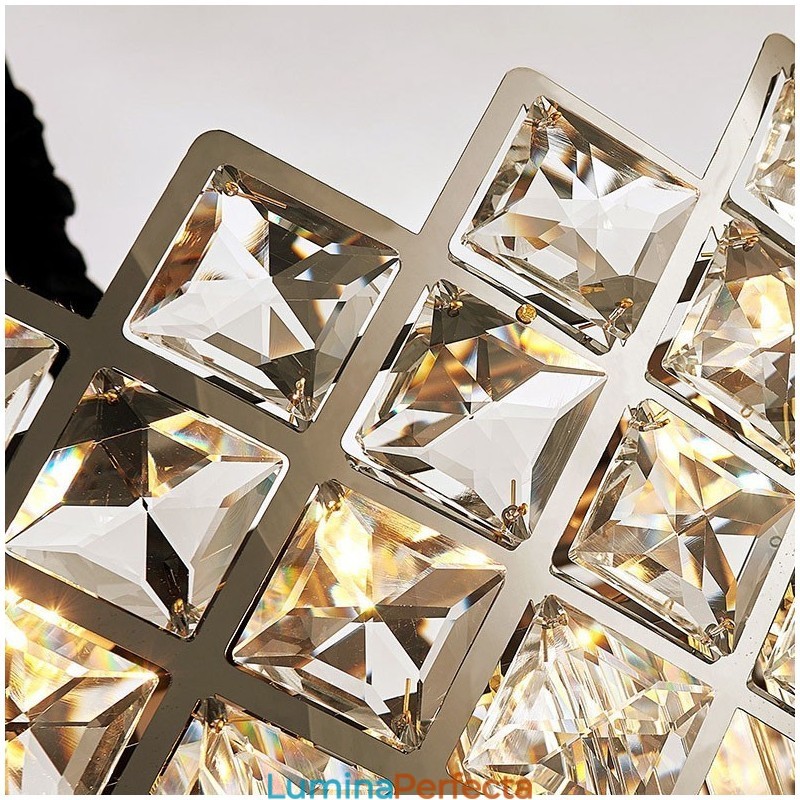 Candelabru cu pandantiv din cristal K9, rotund, argint postmodern de lux