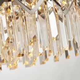 Candelabru cu pandantiv din cristal K9, rotund, argint postmodern de lux