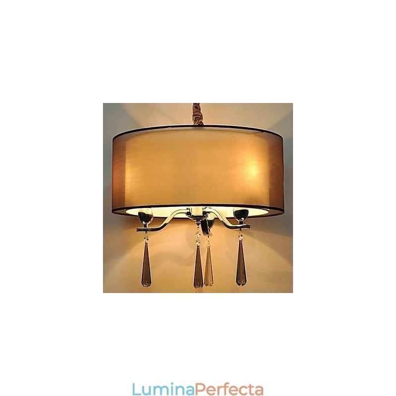 Candelabru Simplu din Fier Forjat Cristal 6 Lumini