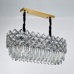 Candelabru cu pandantiv din cristal K9, rotund, argint postmodern de lux