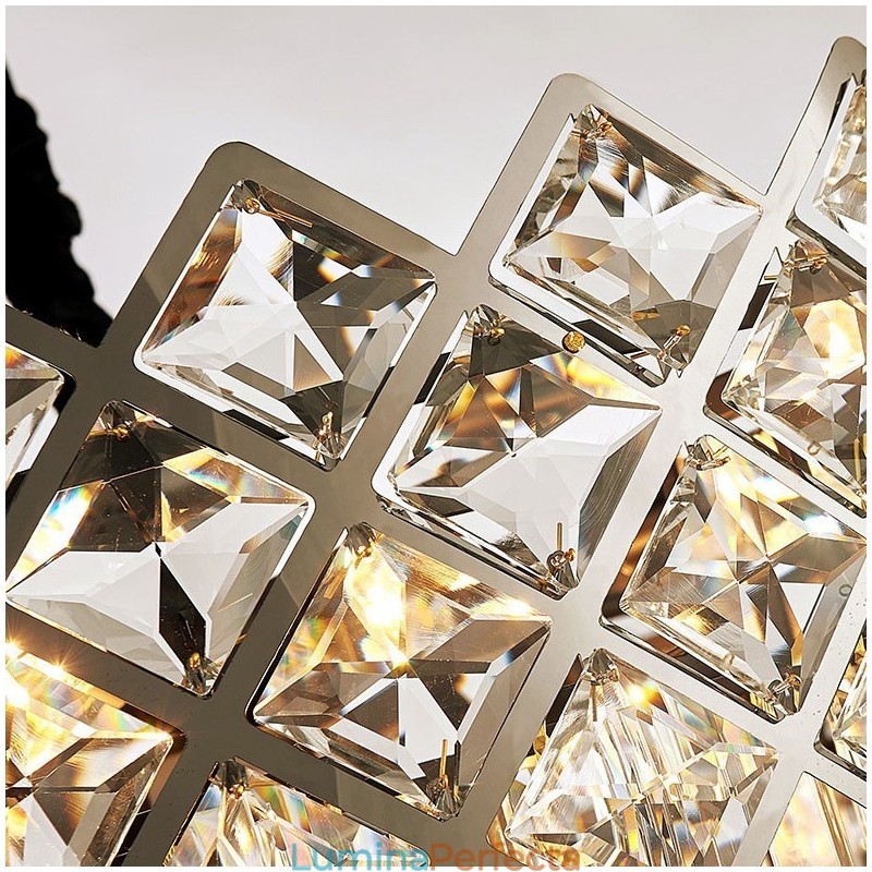 Candelabru cu pandantiv din cristal K9, rotund, argint postmodern de lux