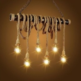 Candelabru din frânghie de cânepă, tradițional clasic, stil nordic