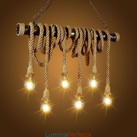 Candelabru din frânghie de cânepă, tradițional clasic, stil nordic Candelabru din frânghie de cânepă, tradițional clasic, stil nordic