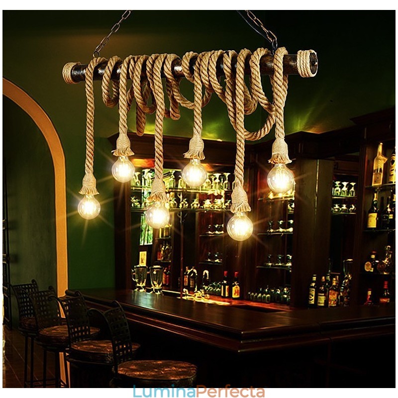 Candelabru din frânghie de cânepă, tradițional clasic, stil nordic