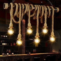Candelabru din frânghie de cânepă, tradițional clasic, stil nordic