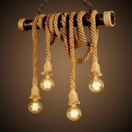 Candelabru din frânghie de cânepă, tradițional clasic, stil nordic