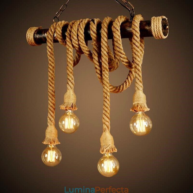 Candelabru din frânghie de cânepă, tradițional clasic, stil nordic
