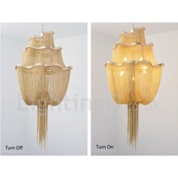 Candelabru cu ciucuri Lumină suspendată de designer Argintiu auriu