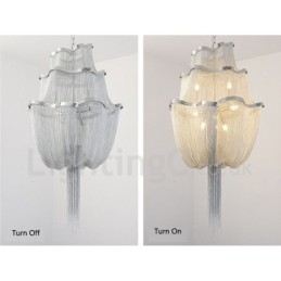 Candelabru cu ciucuri Lumină suspendată de designer Argintiu auriu