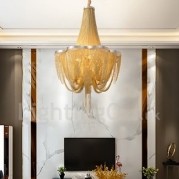 Candelabru cu ciucuri Lumină suspendată de designer Argintiu auriu