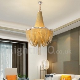 Candelabru cu ciucuri Lumină suspendată de designer Argintiu auriu