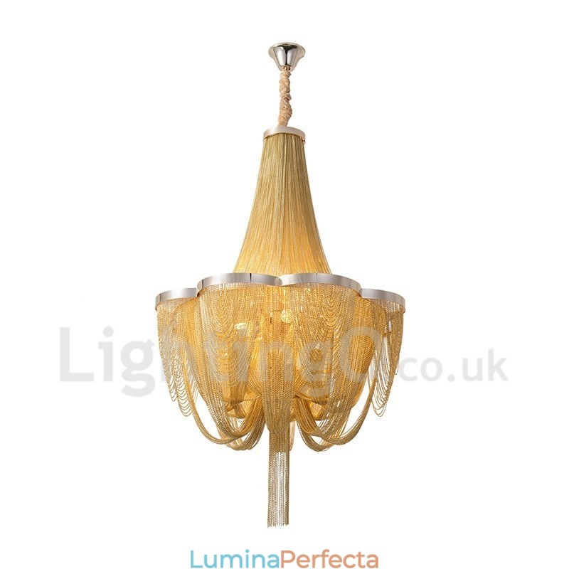 Candelabru cu ciucuri Lumină suspendată de designer Argintiu auriu