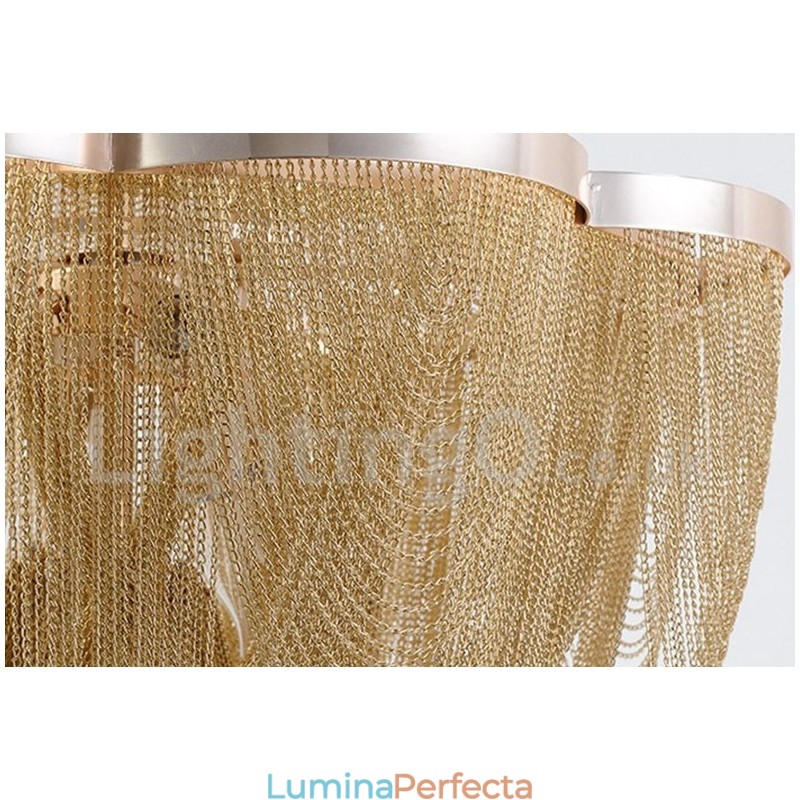 Candelabru cu ciucuri Lumină suspendată de designer Argintiu auriu