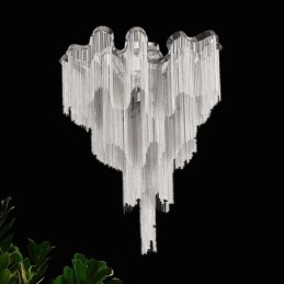 Candelabru cu ciucuri Plafoniera de designer Argintiu auriu