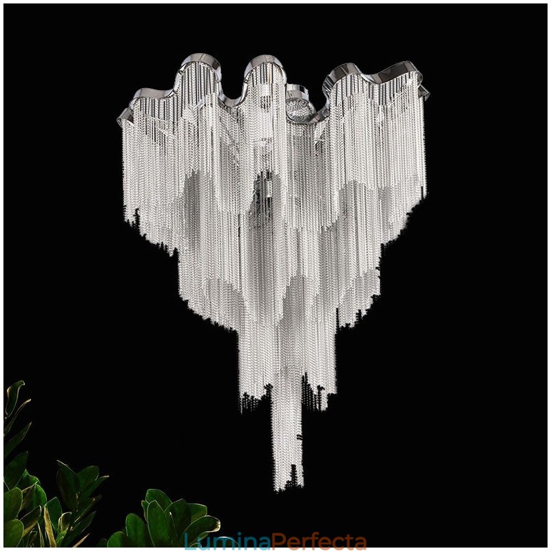 Candelabru cu ciucuri Plafoniera de designer Argintiu auriu