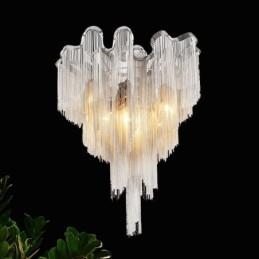 Candelabru cu ciucuri Plafoniera de designer Argintiu auriu