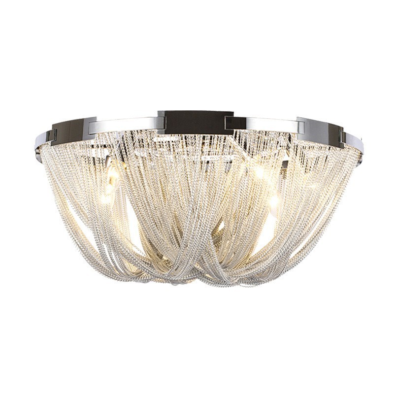 Candelabru cu ciucuri Plafoniera de designer Argintiu auriu