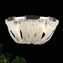 Candelabru cu ciucuri Plafoniera de designer Argintiu auriu