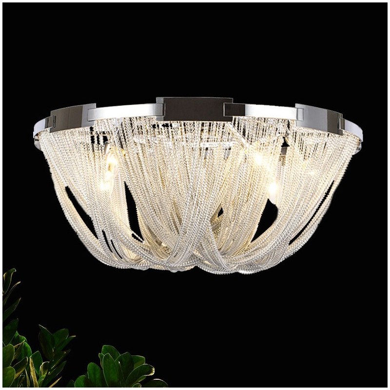 Candelabru cu ciucuri Plafoniera de designer Argintiu auriu
