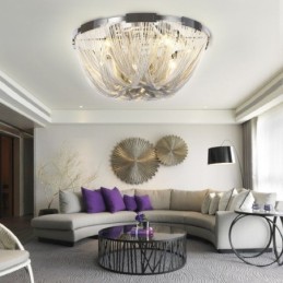 Candelabru cu ciucuri Plafoniera de designer Argintiu auriu