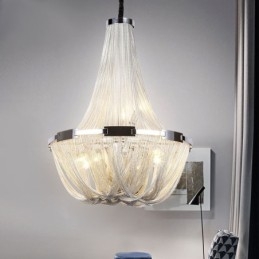 Candelabru cu ciucuri Lumină suspendată de designer Argintiu auriu