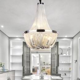 Candelabru cu ciucuri Lumină suspendată de designer Argintiu auriu