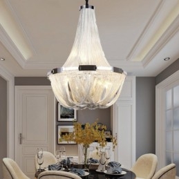Candelabru cu ciucuri Lumină suspendată de designer Argintiu auriu